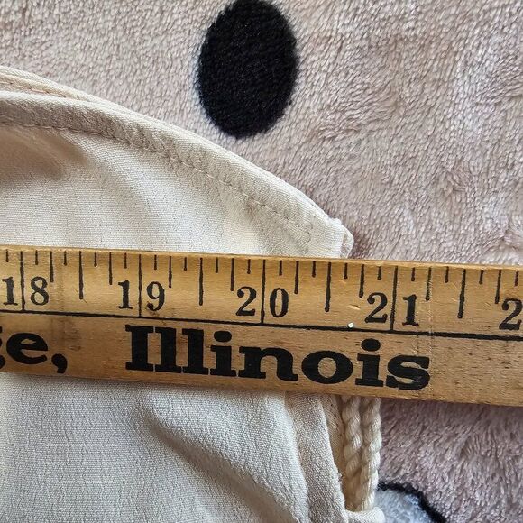 EUC DOE & RAE CREAM HALTER NECK LONG LINE SLEEVELESS TOP LACED SIDES SIZE L - Picture 10 of 11